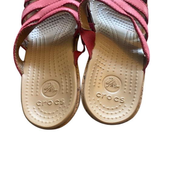 CROCS Red and Cream Wedges with Elevated Comfort - Picture 4 of 5